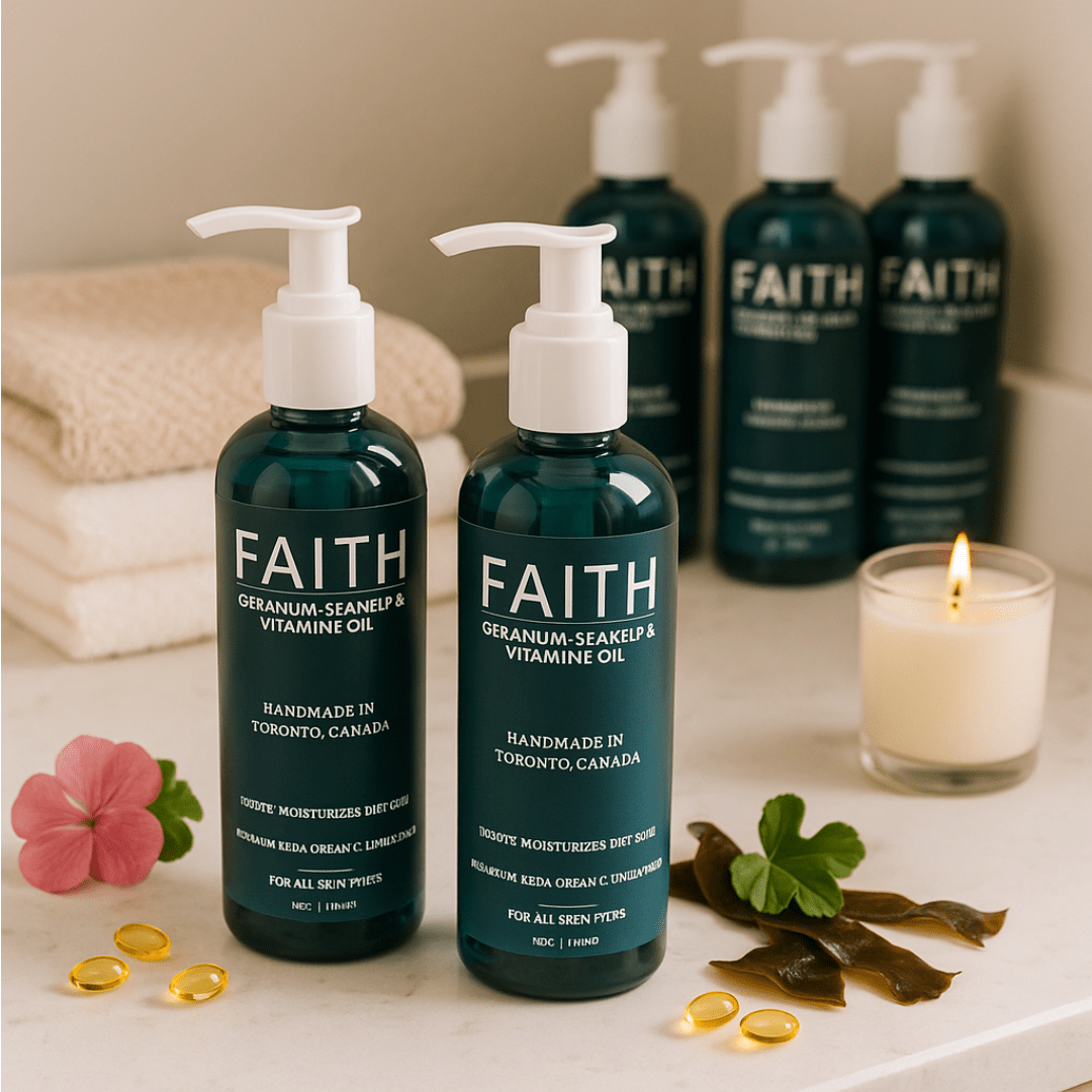 Geranium, Sea Kelp & Organic Vitamin E Body Wash (6 - Pack) - Faith Co.